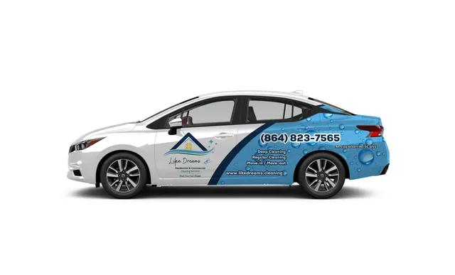 Like Dreams Cleaning branded vehicle serving Greenville County SC